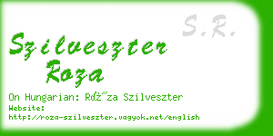 szilveszter roza business card